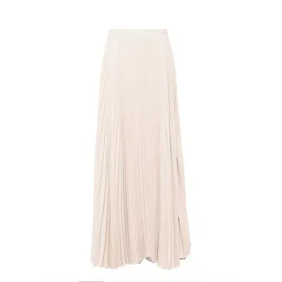 Styland Pleated Long Skirt In Brown