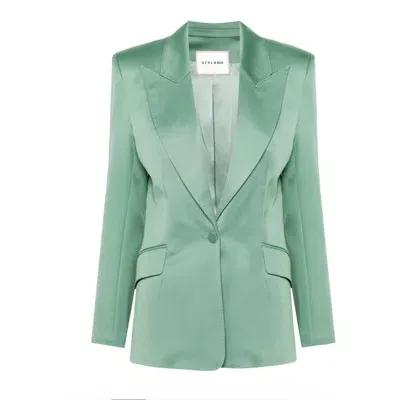 Styland Peak-lapel Single-breasted Blazer In Green