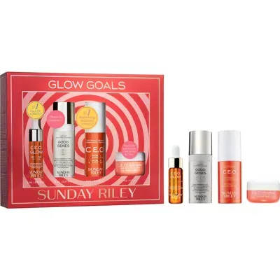 Sunday Riley Glow Goals Skin Care Set $69 Value In Red