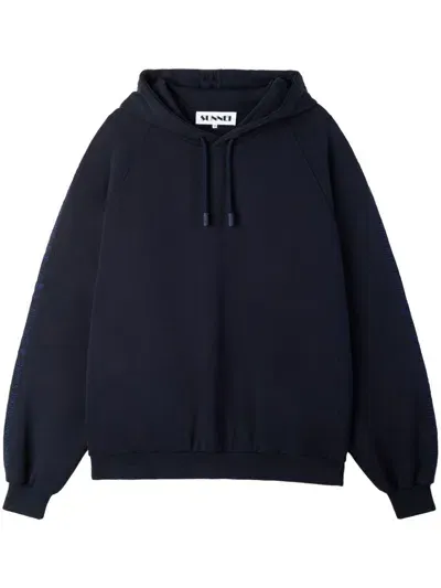 Sunnei Embroidered Hoodie In Blue