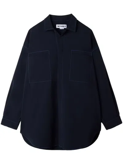 Sunnei Oversized Shirt In Blue