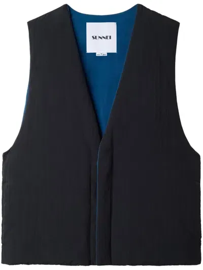 Sunnei Reversible Gilet In Blue