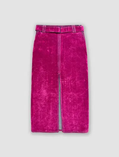 Sunnei Skirt With Belt And Slit In Fuchsia