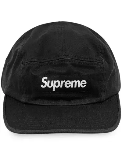 Supreme Camp Ii Washed Chino Twill Cap In Black