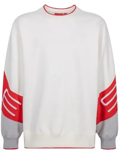 Supreme Logo-embroidered Stretch Sweatshirt In White