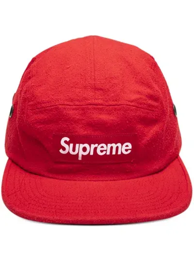 Supreme Napped Canvas Camp Cap In Red