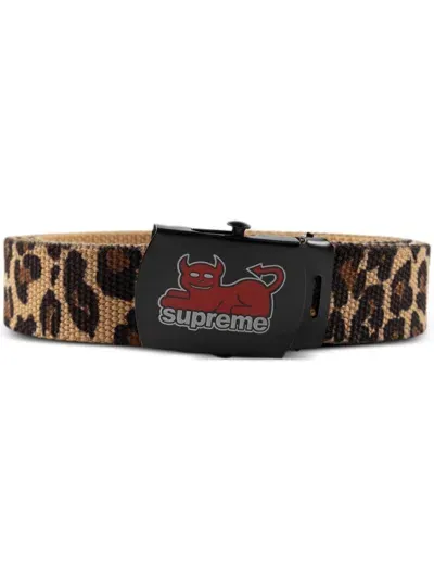 Supreme X Toy Machine Webbing Belt In Brown