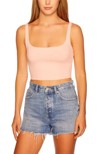 Susana Monaco Everyday Tank Crop Top In Shell In Pink