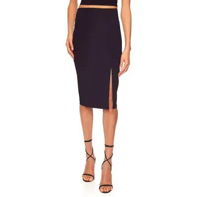 Susana Monaco High-waist Slit-front Pencil Skirt In Black