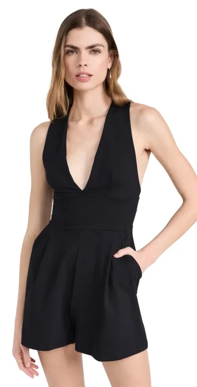 Susana Monaco Low V X Back Romper Black