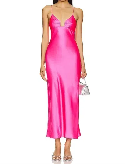 Susana Monaco Silk Midi Dress In Pink