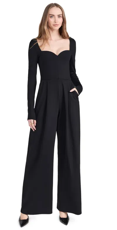 Susana Monaco Sweetheart Long Sleeve Jumpsuit 32 Black