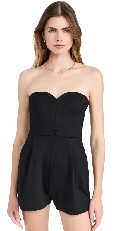 Susana Monaco Sweetheart Tube Romper Black