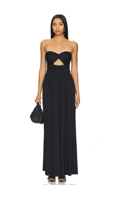 Susana Monaco Twist Front Strapless Dress In Black