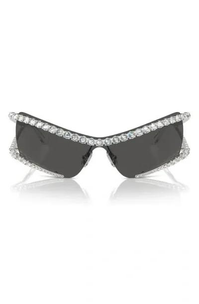 Swarovski 33mm Irregular Sunglasses In Silver