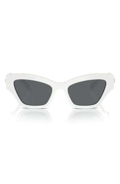 Swarovski 54mm Crystal Cat Eye Sunglasses In White