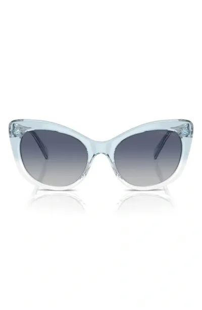 Swarovski 55mm Cat Eye Sunglasses In Blue