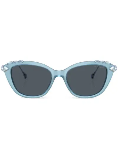 Swarovski Crystal-embellished Cat-eye Frame Sunglasses In Blue