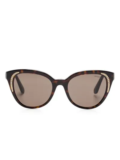 Swarovski Crystal-embellished Sunglasses In Brown