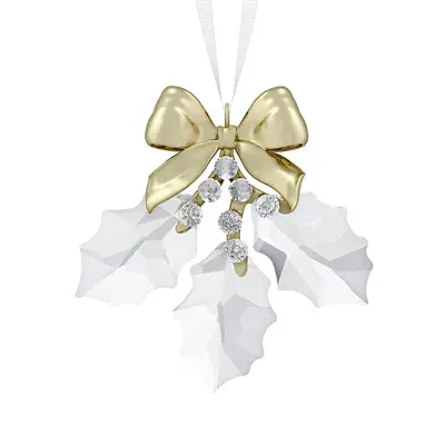 Swarovski Holiday Magic Holly Leaves Ornament In Gold