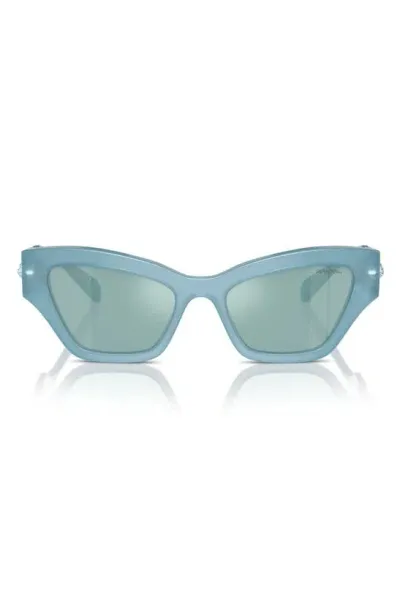 Swarovski Imber 54mm Irregular Sunglasses In Blue