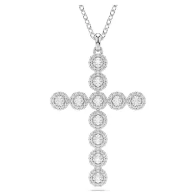 Swarovski Insigne Crystal Cross Pendant Necklace, 15.75-18.5 In White