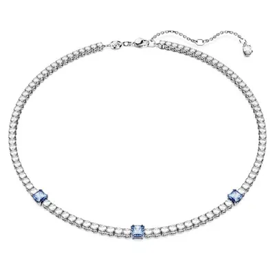 Swarovski Matrix Tennis Necklace In Blue