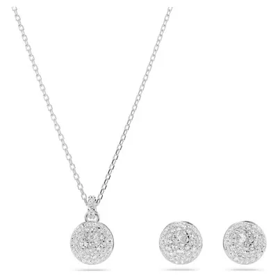 Swarovski White, Rhodium Plated Meteora Set