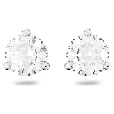 Swarovski Solitaire Stud Earrings In White