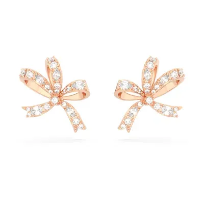 Swarovski Crystal Bow Small Volta Stud Earrings In White