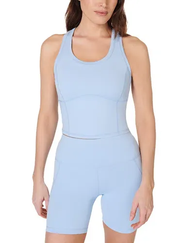 Sweaty Betty All Day Active Cropped Tank Top In Breeze Blue