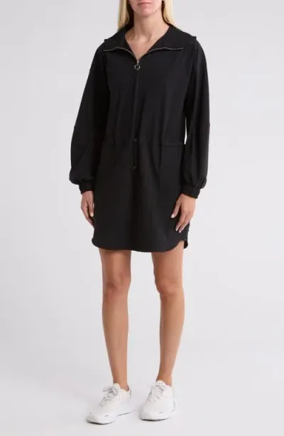 Sweaty Betty Arctic Explorer Half Zip Hoodie Dress In Black