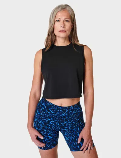 Sweaty Betty Breathe Easy Crop Muscle Vest In Black