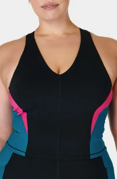 Sweaty Betty Power Colorblock Racerback Tank In Black