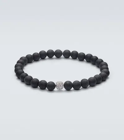 Sydney Evan 14kt White Gold Bracelet With Diamonds And Onyx In Black