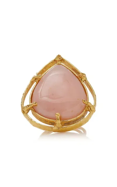 Sylvia Toledano 18k Yellow Gold Plated One-of-a-kind Pink Opal Ring