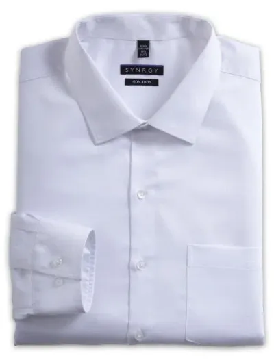 Synrgy By Dxl Sateen Dress Shirt In White