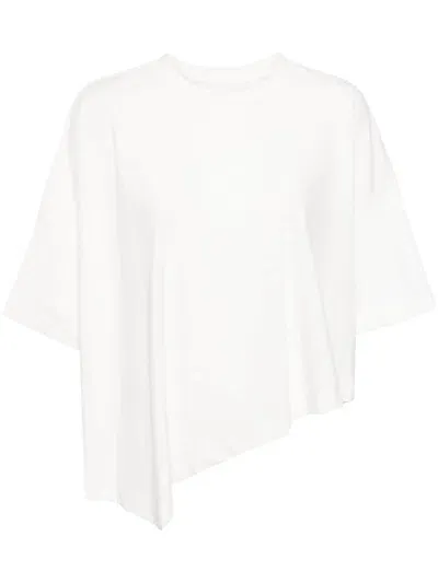 System Asymmetric Drop-shoulder T-shirt In White