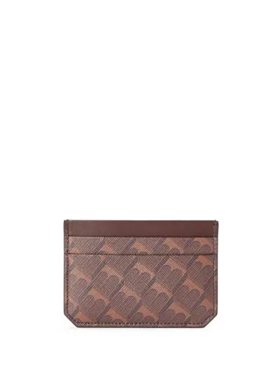 Tammy & Benjamin Geometric-pattern Card Holder In Brown