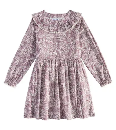 Tartine Et Chocolat Kids' Floral Cotton Dress In Purple