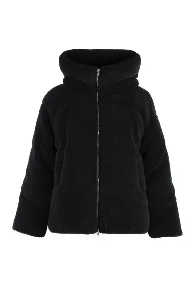 Tatras Hooded Vegan Fur Jacket In Black