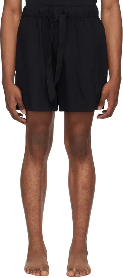 Tekla Black Drawstring Pyjama Shorts In All Black