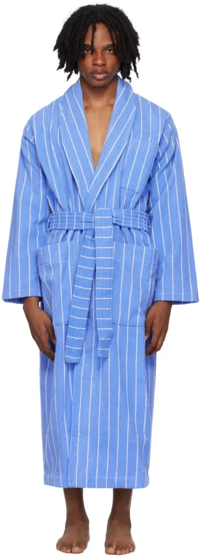 Tekla Blue Classic Bathrobe In Marseille