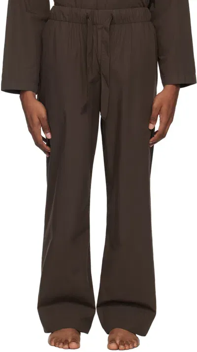 Tekla Brown Drawstring Pyjama Pants In Coffee