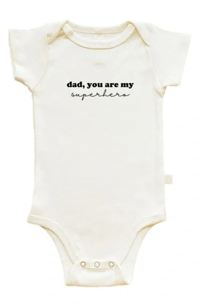 Tenth & Pine Kids' Superhero Dad Organic Cotton Bodysuit In Natural