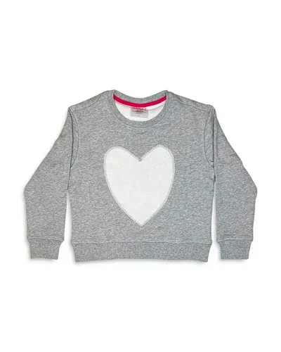 Terez Girls' Cotton Heart Applique Sweatshirt - Little Kid, Big Kid In Gray