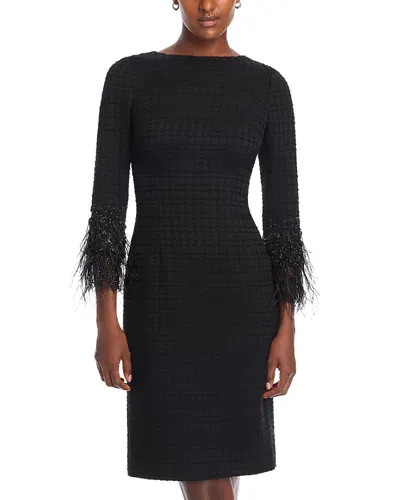 Teri Jon By Rickie Freeman Boucle Dress In Black