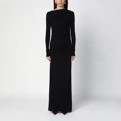 The Andamane Sophie Open Back Jersey Maxi Dress In Black