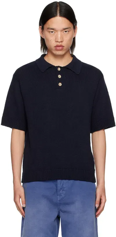 The Elder Statesman Navy Nora Polo In Blue