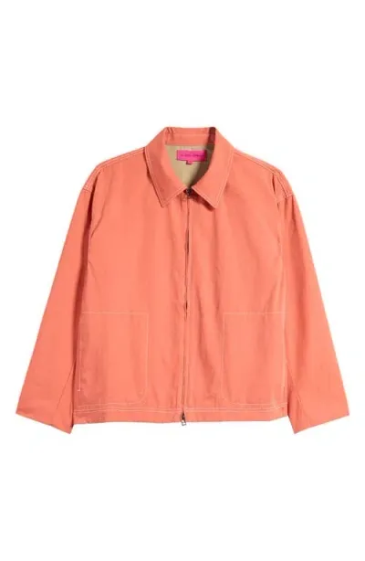 The Elder Statesman Silvano Cruiser Cotton Jacket In Orange